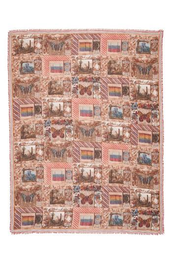 Women's Valentino Print Fringe Scarf, Size - Brown