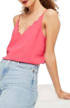 Women's Topshop Scallop Camisole Us (fits Like 2-4) - Pink