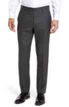 Men's Incotex Benson Flat Front Wool Trousers - Grey