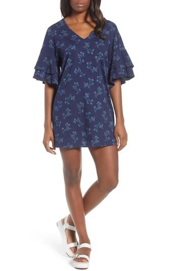 Women's Lucky Brand Tiered Sleeve Mini Dress - Blue