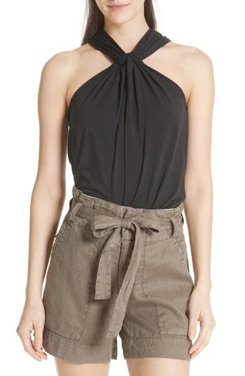 Women's Joie Quintella Knot Halter Top - Black