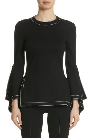 Women's Rosetta Getty Drape Detail Jersey Top - Black