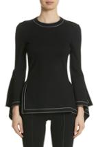 Women's Rosetta Getty Drape Detail Jersey Top - Black