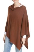 Women's Eileen Fisher Fine Merino Wool Links Poncho, Size - Brown