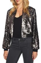 Women's 1.state Sequin Crop Bomber Jacket, Size - Pink