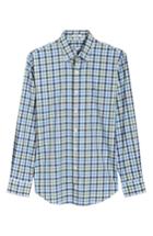 Men's Peter Millar Crown Ease Arendale Check Sport Shirt, Size - Blue