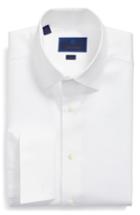 Men's David Donahue Trim Fit Twill French Cuff Tuxedo Shirt .5 32/33 - White