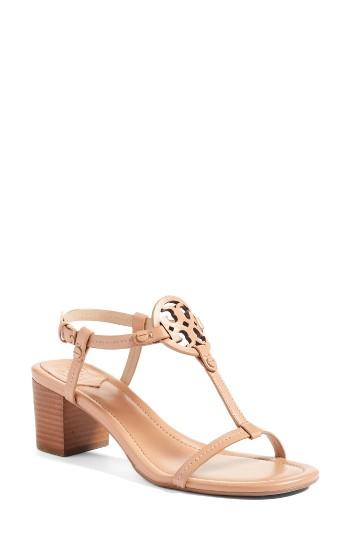 Women's Tory Burch Miller Block Heel Sandal .5 M - Beige