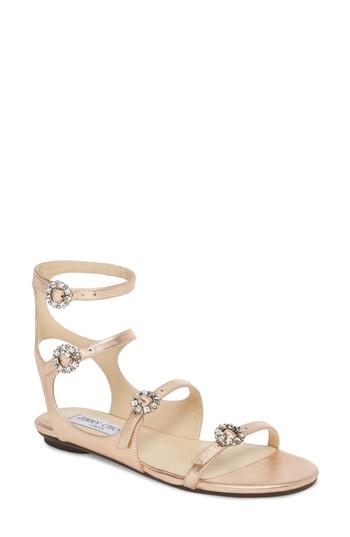 Women's Jimmy Choo Naia Crystal Buckle Sandal Us / 35eu - Pink