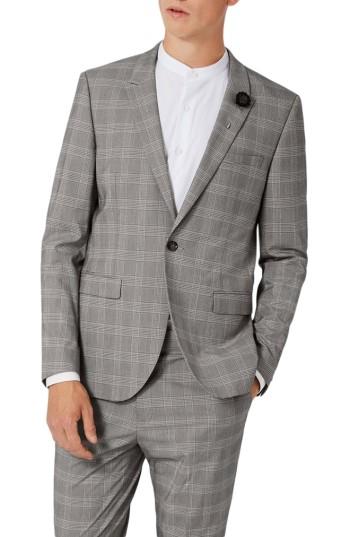Men's Topman Skinny Fit Check Suit Jacket