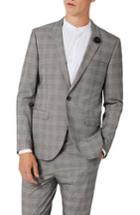 Men's Topman Skinny Fit Check Suit Jacket