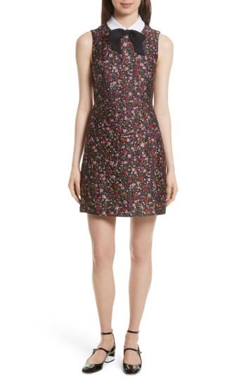 Women's Kate Spade New York Detachable Collar Floral Jacquard Dress - Black