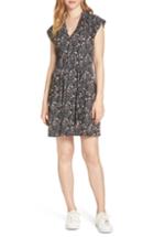 Women's French Connection Hallie Cap Sleeve Floral Print Dress - Black