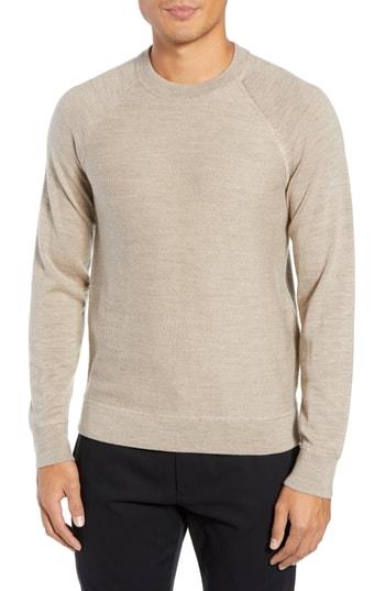 Men's Club Monaco Trim Fit Wool Raglan Sweater - Beige