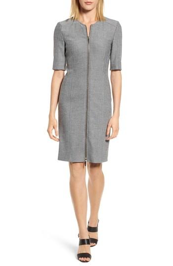 Women's Boss Demirana Zip Front Sheath Dress R - Black