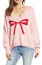 Women's Wildfox Clement Intarsia Bow Sweater - Pink