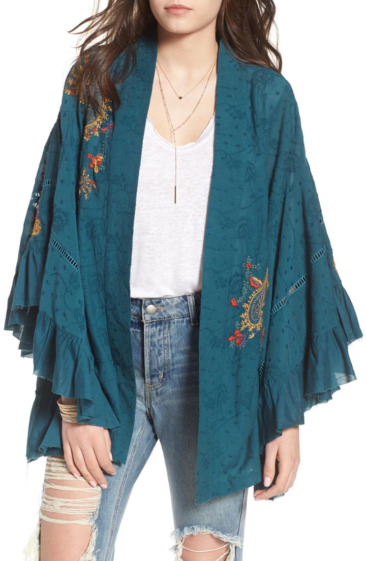 Women's Free People Dottie West Kimono - Blue