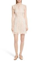 Women's Red Valentino Point D'esprit Ruffle Trim Dress Us / 38 It - Ivory