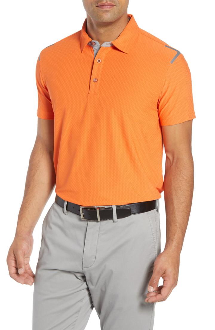 Men's Bobby Jones Rule 18 Ergon Fit Golf Polo, Size Small - Orange