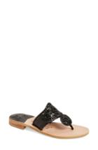 Women's Jack Rogers Cleo Sparkle Whipstitched Sandal M - Black