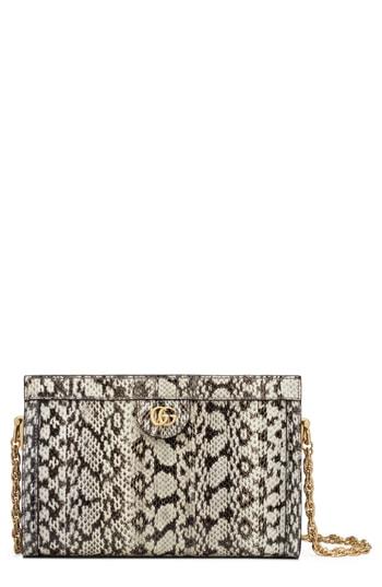 Gucci Small Ophidia Genuine Snakeskin Shoulder Bag - Ivory