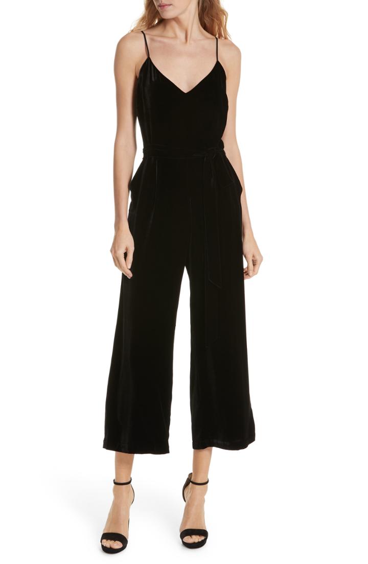 Women's L'agence Jaelyn Velvet Jumpsuit - Black