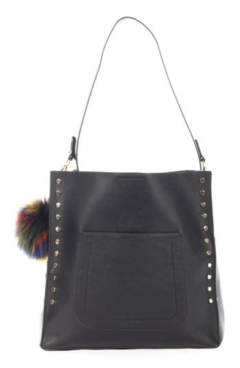 Celine Dion Pizzicato Faux Leather Hobo Bag - Black