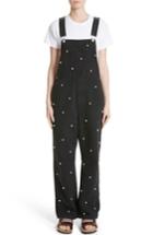 Women's Tu Es Mon Tresor Imitation Pearl Embellished Overalls