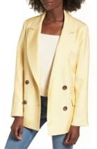 Women's Topshop Textured Blazer Us (fits Like 2-4) - Yellow
