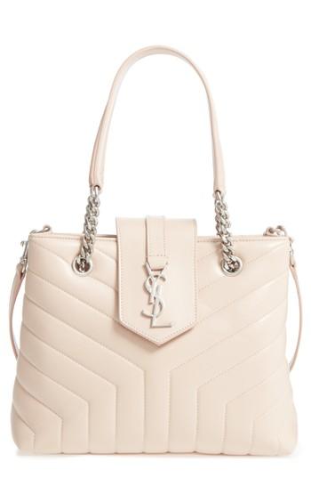 Saint Laurent Small Loulou Matelasse Leather Shopper - Pink
