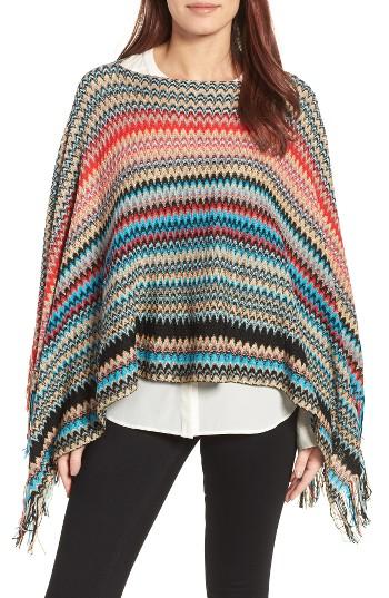 Women's Missoni Fringe Poncho, Size - Blue