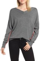 Women's Chelsea28 V-neck High/low Sweater, Size - Grey
