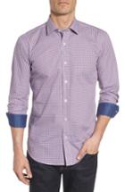 Men's Bugatchi Shaped Fit Print Sport Shirt - Pink