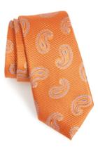 Men's Nordstrom Men's Shop Jerome Paisley Silk Tie, Size - Orange