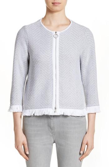 Women's Fabiana Filippi Chevron Knit Jacket Us / 38 It - Grey