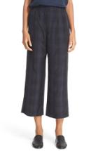 Women's Vince Plaid Slouchy Pull-on Crop Pants