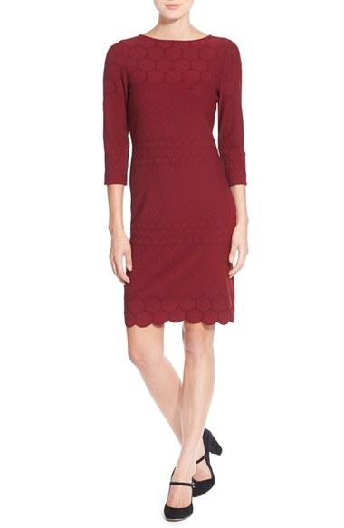 Women's Julia Jordan Eyelet Sheath Dress - Red (online Only)