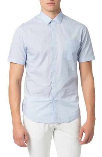 Men's Good Man Brand Trim Fit Dot Print Sport Shirt - Blue