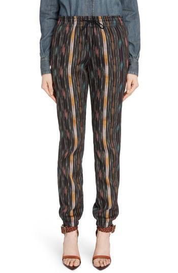 Women's Saint Laurent Ikat Cotton & Silk Joggers Us / 34 Fr - Black