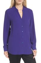 Women's Eileen Fisher Silk Blouse, Size - Purple