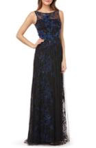 Women's Carmen Marc Valvo Infusion Sequin Threadwork Gown - Blue