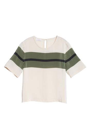 Women's Equipment Brynn Stripe Silk Tee - White