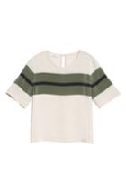 Women's Equipment Brynn Stripe Silk Tee - White