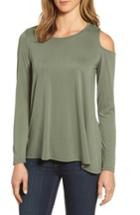 Women's Bobeau Single Cold Shoulder Top - Green