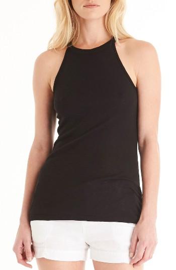 Women's Michael Stars Halter Style Tank, Size - Black
