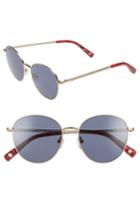 Women's Elizabeth And James Gilmour 53mm Round Sunglasses & Beaded Chain - Gold/ Blue Mono