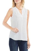 Women's Vince Camuto Poetic Dots Sleeveless V-neck Blouse - White