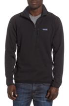 Men's Patagonia Better Sweater Performance Slim Fit Quarter Zip Jacket - Black