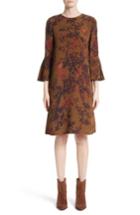 Women's Lafayette 148 New York Sidra Floral Print Silk Dress, Size - Brown