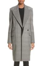 Women's Stella Mccartney Houndstooth & Glen Plaid Coat Us / 42 It - Black